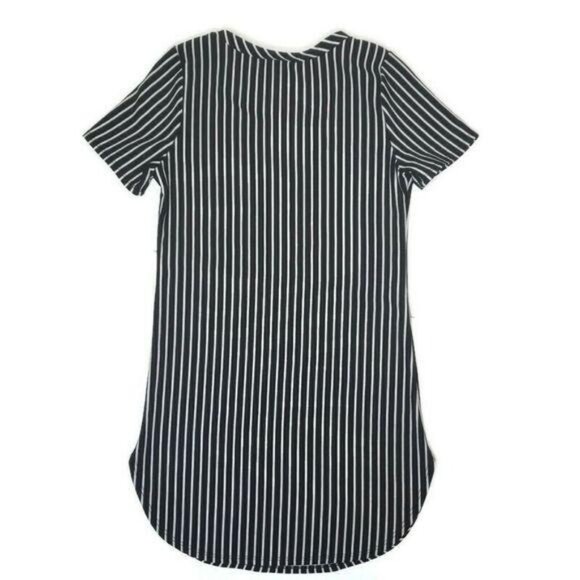 AGaci Black & White Striped Short Sleeve T-Shirt Dress casual comfortable no tag - Picture 3 of 7